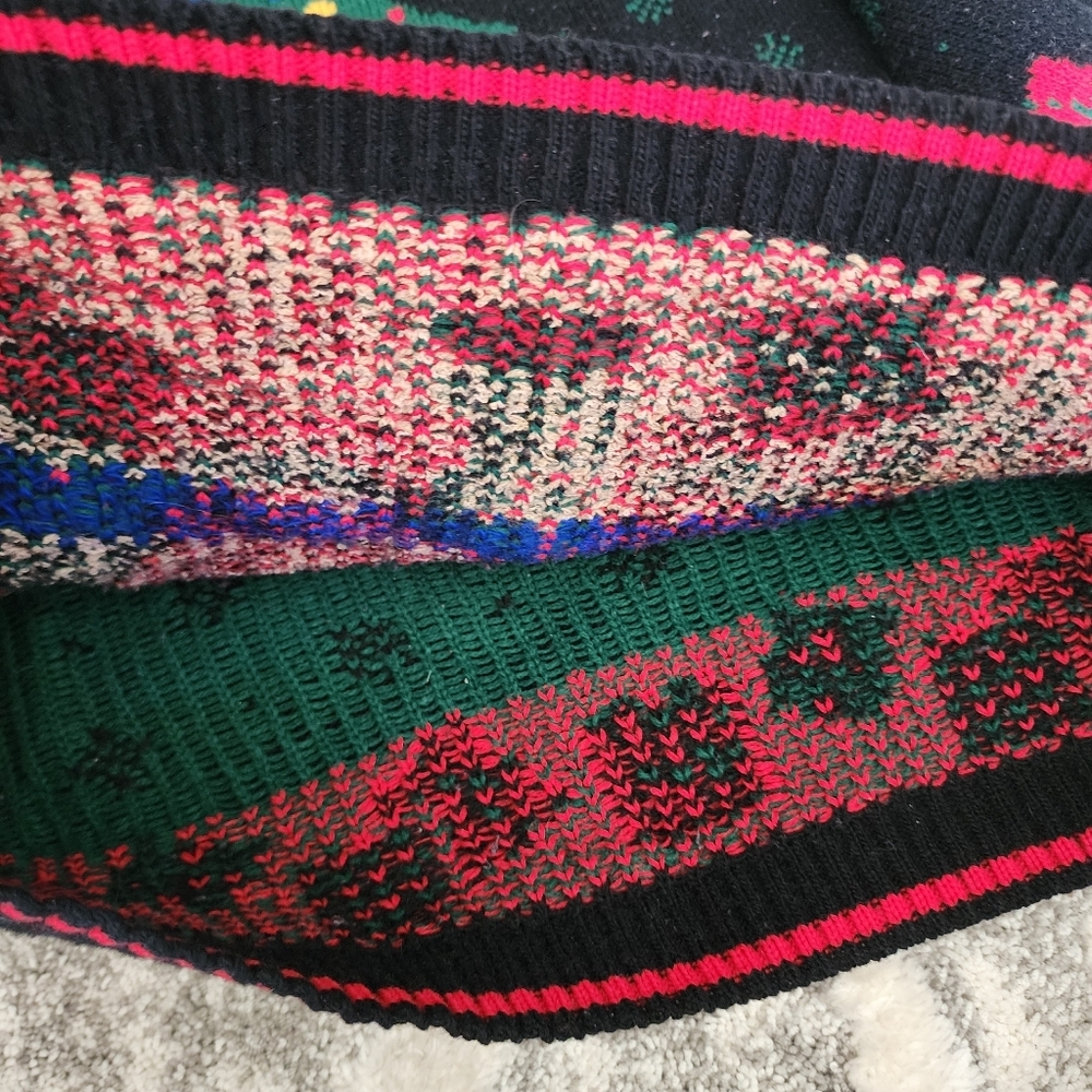 Vintage Nut Nutcracker Knit Sweater Black Holiday Christmas Bears Women's M EUC - Picture 6 of 9